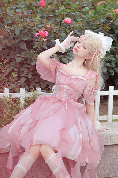Lolita JSK Dress - Galaxy Prayer Corset Fishbone, Pink, Sweet Style - additional product view 5