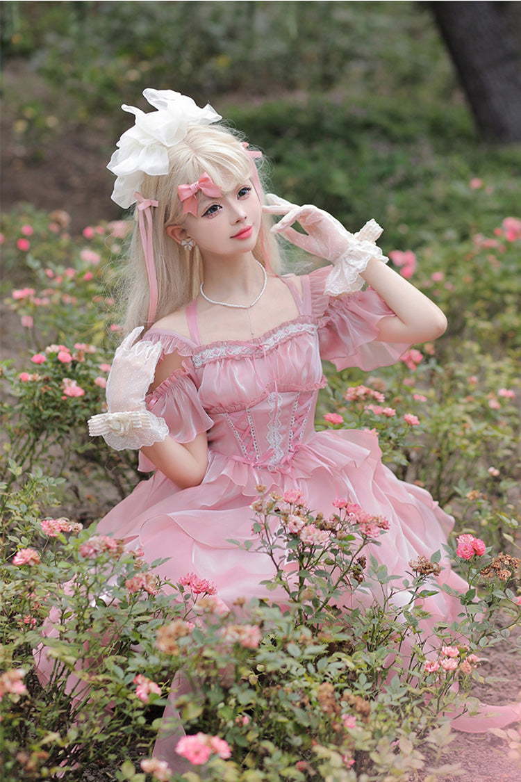 Lolita JSK Dress - Galaxy Prayer Corset Fishbone, Pink, Sweet Style - additional product view 7