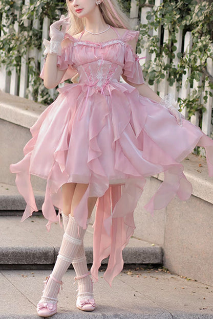 Lolita JSK Dress - Galaxy Prayer Corset Fishbone, Pink, Sweet Style - main product image