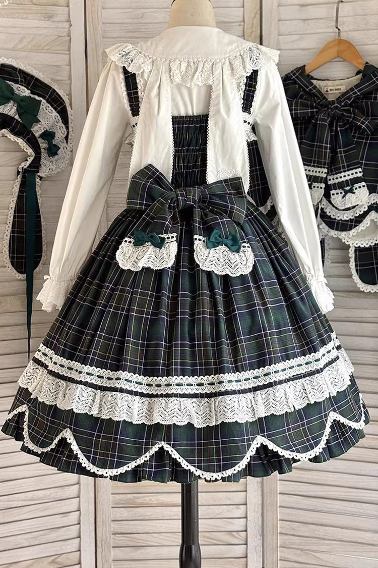 Lolita JSK Dress - Gingham Petal Bunny, Green, Ruffled, Printed, Sweet Style - additional product view 14
