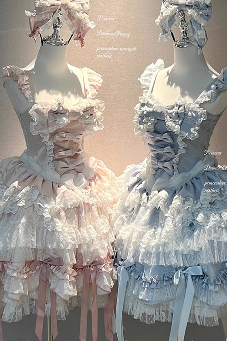 Lolita JSK Dress - Girl Doll, 2 Colors, Lace Trim, Ruffled, Layered - additional product view 3