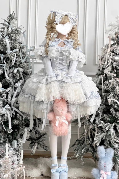 Lolita JSK Dress - Girl Doll, 2 Colors, Lace Trim, Ruffled, Layered - additional product view 5