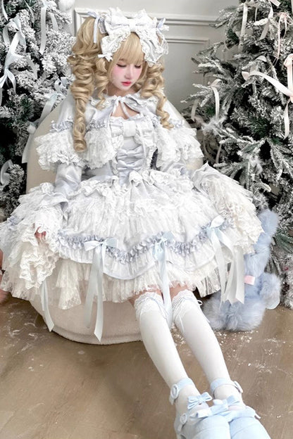Lolita JSK Dress - Girl Doll, 2 Colors, Lace Trim, Ruffled, Layered - additional product view 7