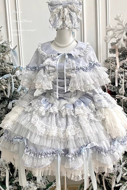 Lolita JSK Dress - Girl Doll, 2 Colors, Lace Trim, Ruffled, Layered - main product image