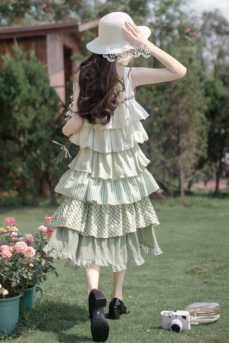 Lolita JSK Dress - Go To The Forest, Green, Printed, Layered, Sweet Style - additional product view 4