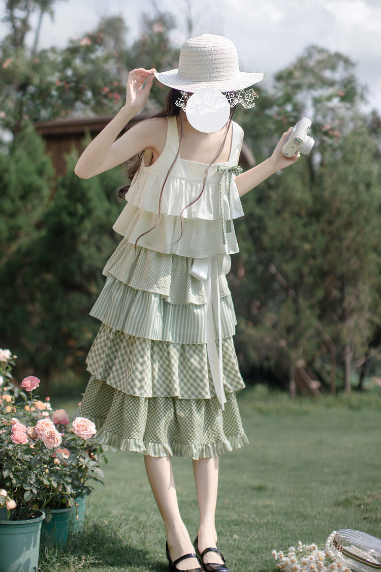 Lolita JSK Dress - Go To The Forest, Green, Printed, Layered, Sweet Style - additional product view 5