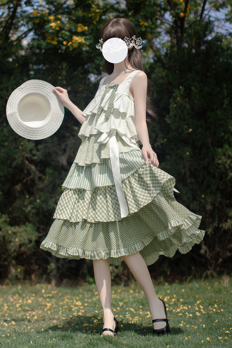 Lolita JSK Dress - Go To The Forest, Green, Printed, Layered, Sweet Style - additional product view 6