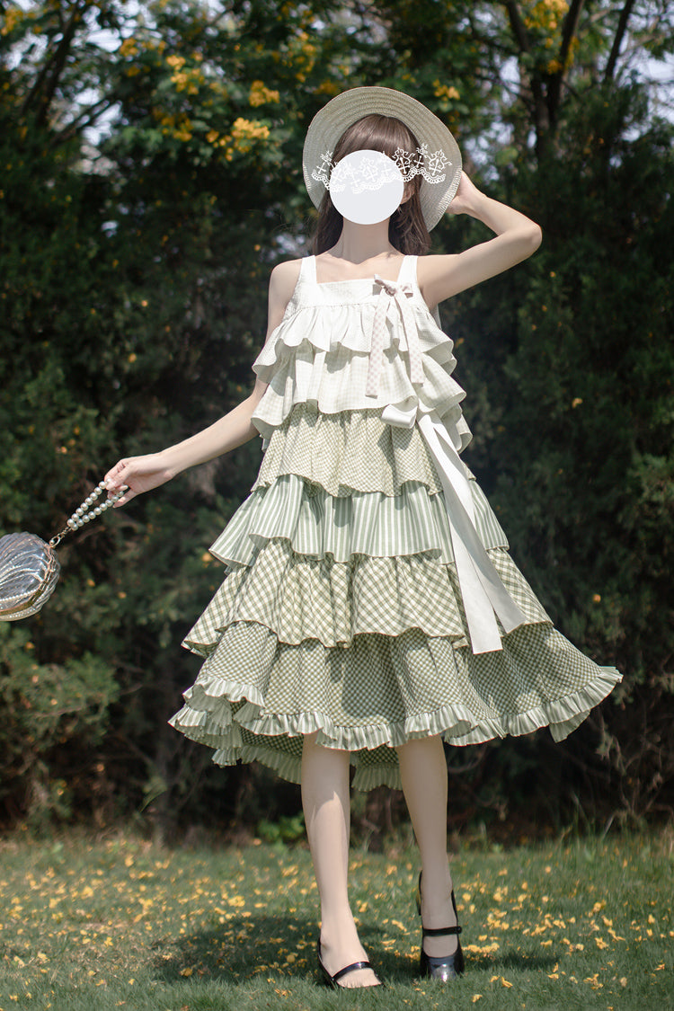 Lolita JSK Dress - Go To The Forest, Green, Printed, Layered, Sweet Style - additional product view 7