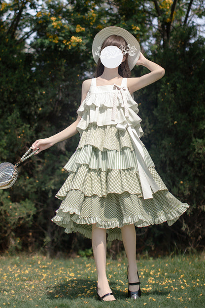 Lolita JSK Dress - Go To The Forest, Green, Printed, Layered, Sweet Style - additional product view 7