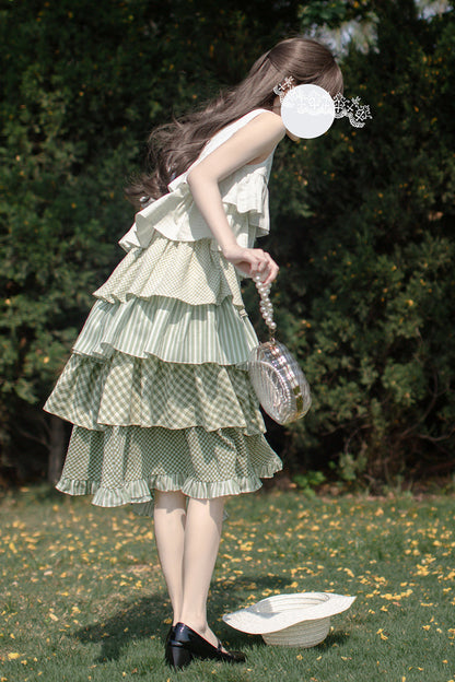 Lolita JSK Dress - Go To The Forest, Green, Printed, Layered, Sweet Style - additional product view 8