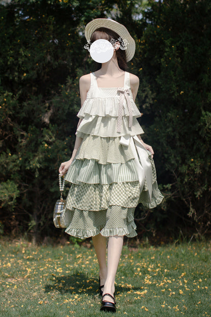 Lolita JSK Dress - Go To The Forest, Green, Printed, Layered, Sweet Style - additional product view 9
