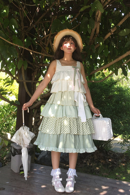 Lolita JSK Dress - Go To The Forest, Green, Printed, Layered, Sweet Style - additional product view 11
