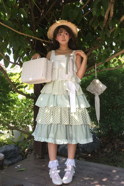 Lolita JSK Dress - Go To The Forest, Green, Printed, Layered, Sweet Style - additional product view 12