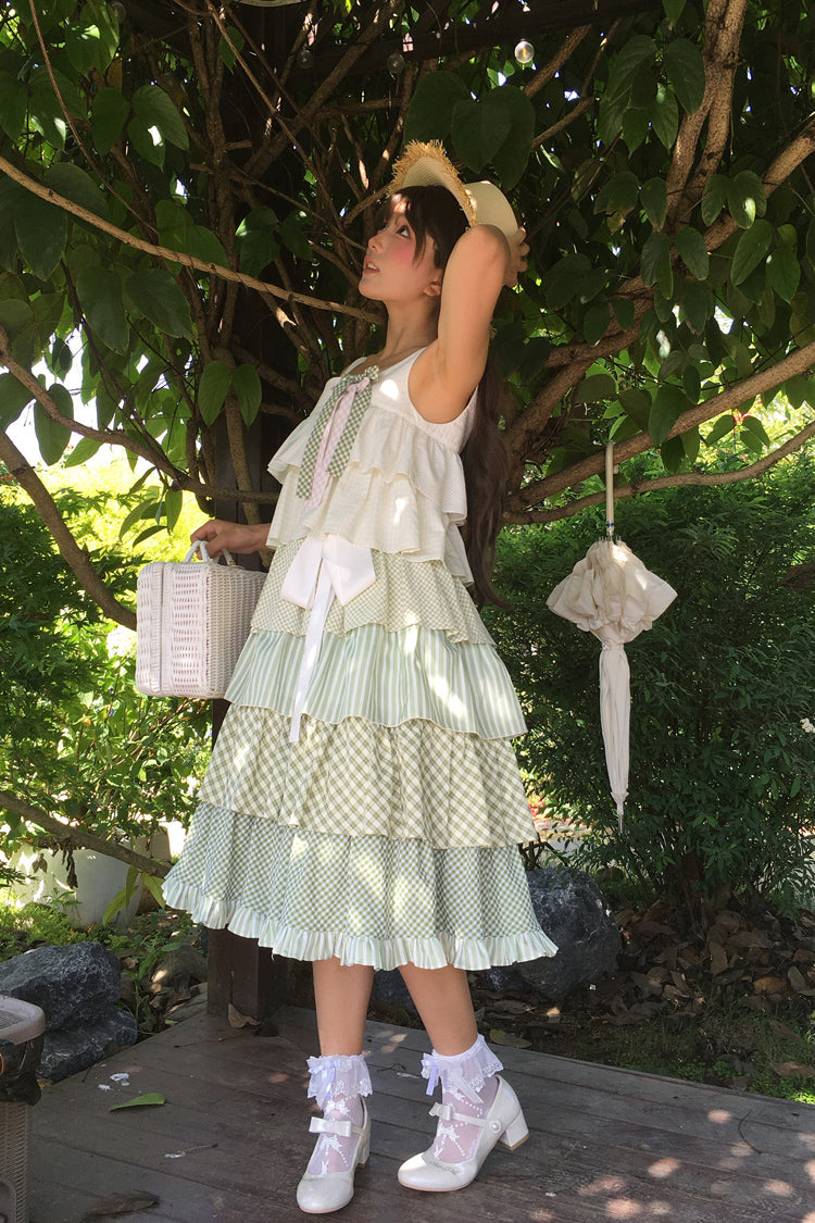 Lolita JSK Dress - Go To The Forest, Green, Printed, Layered, Sweet Style - additional product view 13