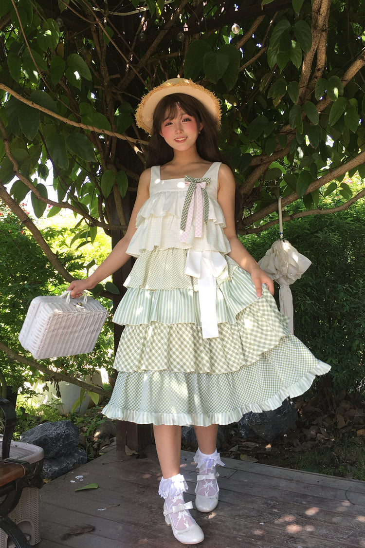 Lolita JSK Dress - Go To The Forest, Green, Printed, Layered, Sweet Style - additional product view 14