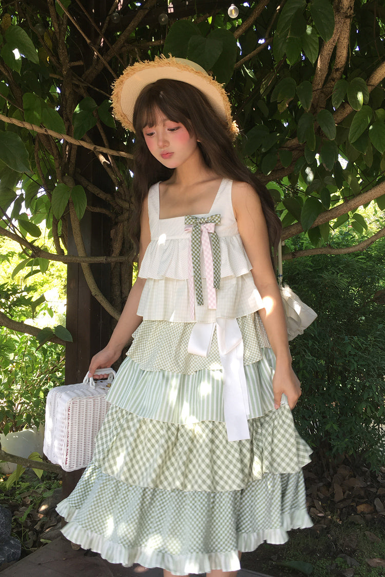 Lolita JSK Dress - Go To The Forest, Green, Printed, Layered, Sweet Style - additional product view 16