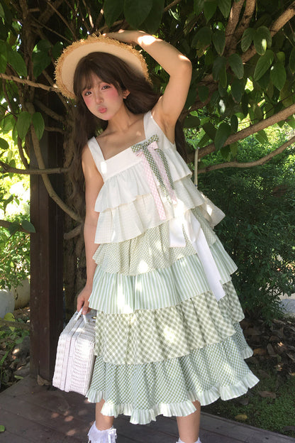 Lolita JSK Dress - Go To The Forest, Green, Printed, Layered, Sweet Style - additional product view 17