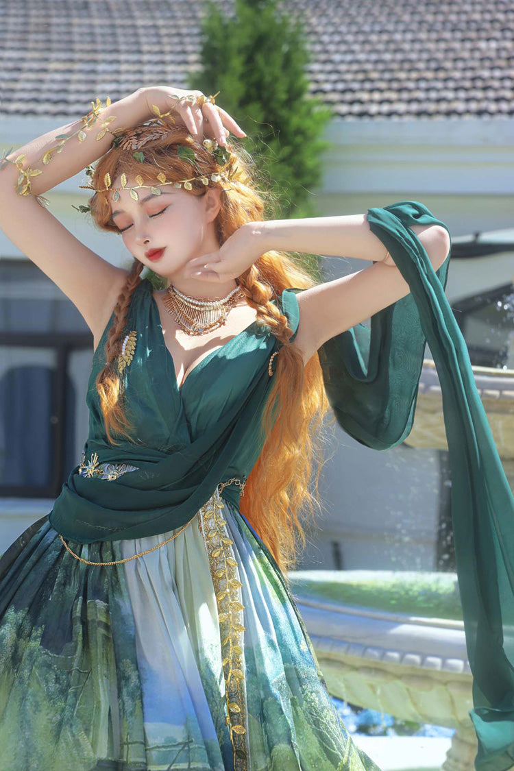 Lolita JSK Dress - Grace In Favor, Green, Printed, Sweet Style - additional product view 2
