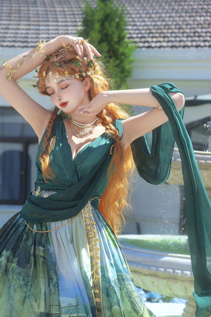 Lolita JSK Dress - Grace In Favor, Green, Printed, Sweet Style - additional product view 2