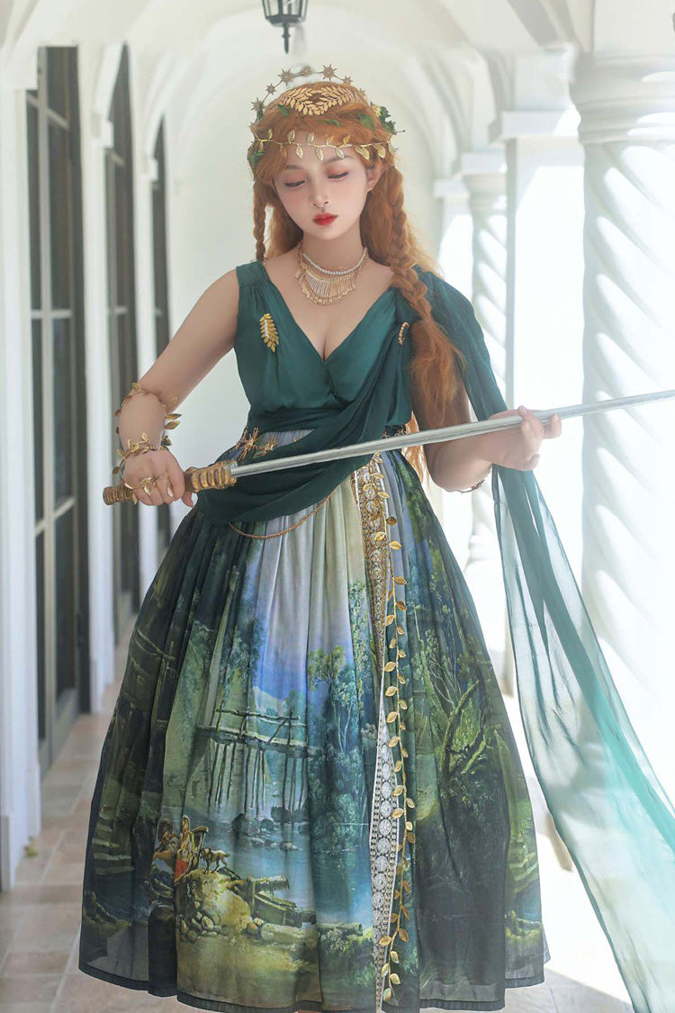 Lolita JSK Dress - Grace In Favor, Green, Printed, Sweet Style - additional product view 3