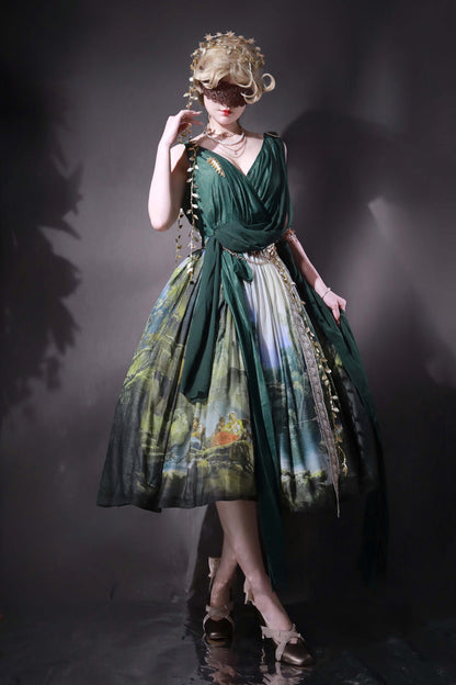 Lolita JSK Dress - Grace In Favor, Green, Printed, Sweet Style - additional product view 6
