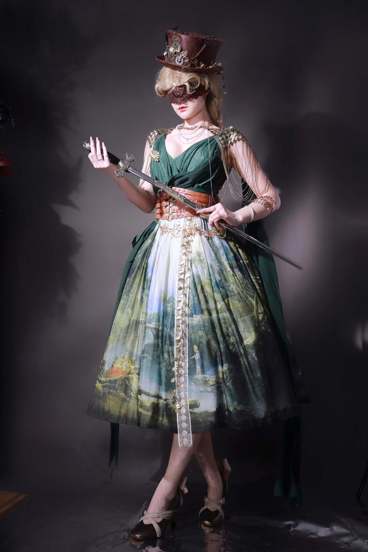 Lolita JSK Dress - Grace In Favor, Green, Printed, Sweet Style - additional product view 7