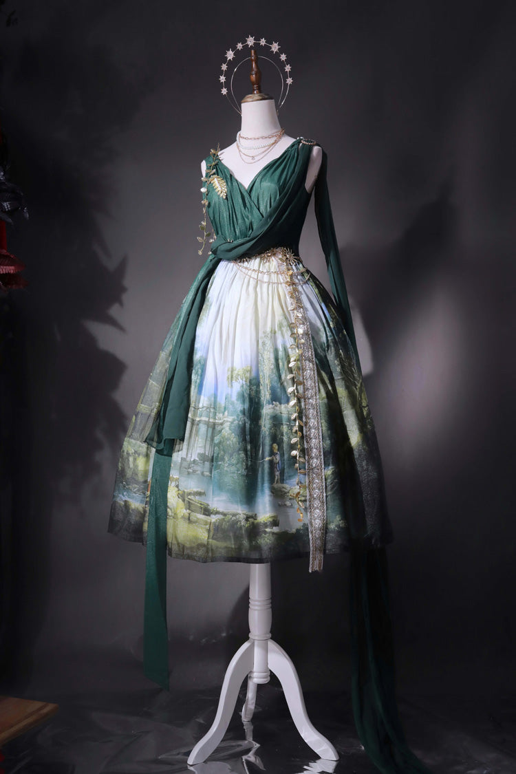 Lolita JSK Dress - Grace In Favor, Green, Printed, Sweet Style - additional product view 8
