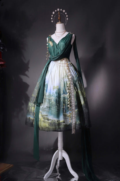 Lolita JSK Dress - Grace In Favor, Green, Printed, Sweet Style - additional product view 8