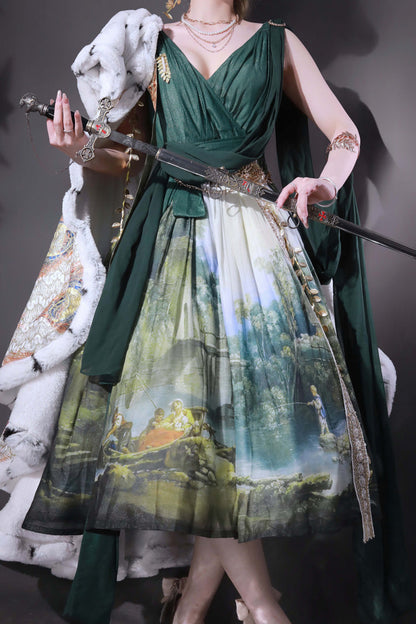 Lolita JSK Dress - Grace In Favor, Green, Printed, Sweet Style - additional product view 11