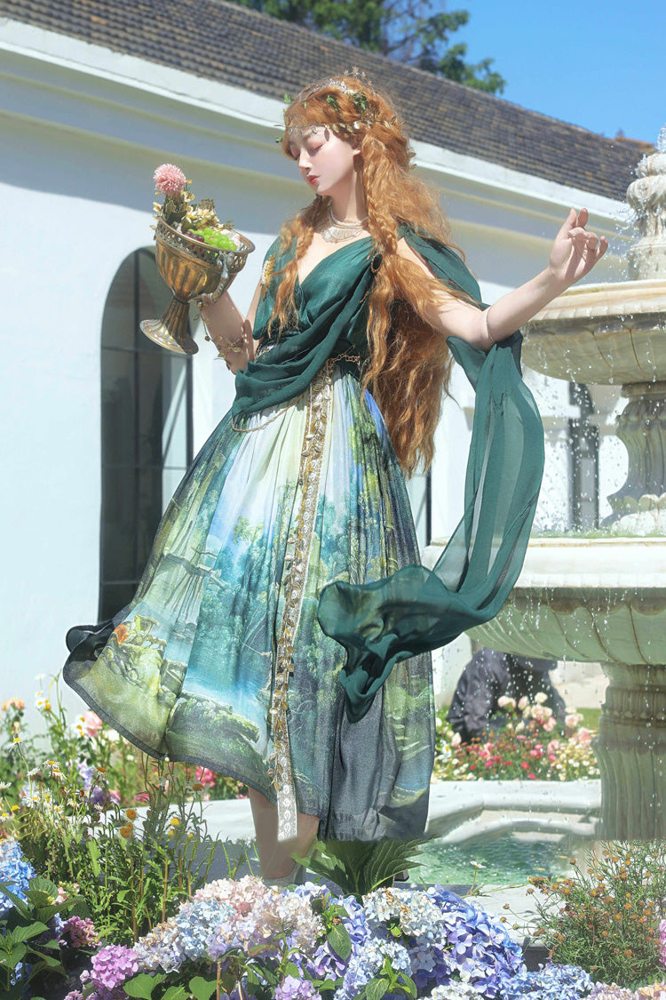 Lolita JSK Dress - Grace In Favor, Green, Printed, Sweet Style - main product image