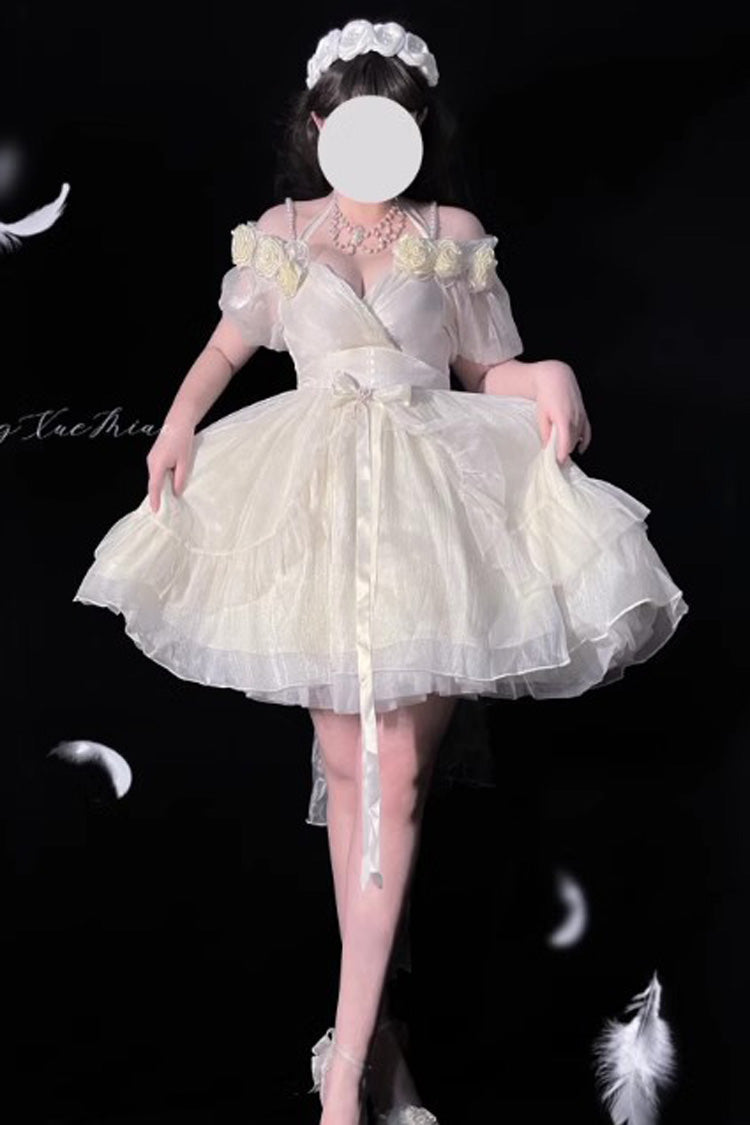 Lolita JSK Dress - Gradient Gorgeous, 4 Colors, Sweet Style, Bow Detail - S Ivory / M Ivory / L Ivory option