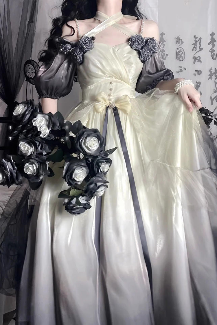 Lolita JSK Dress - Gradient Ink Color Gorgeous, Ink, Sweet Style, Bow Detail - additional product view 4