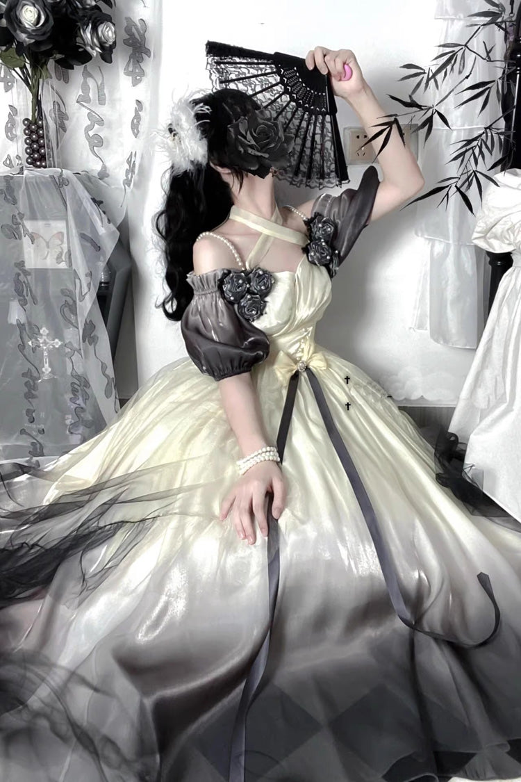 Lolita JSK Dress - Gradient Ink Color Gorgeous, Ink, Sweet Style, Bow Detail - additional product view 5