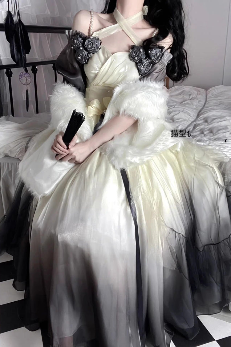 Lolita JSK Dress - Gradient Ink Color Gorgeous, Ink, Sweet Style, Bow Detail - additional product view 6