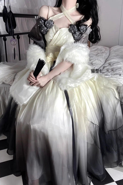 Lolita JSK Dress - Gradient Ink Color Gorgeous, Ink, Sweet Style, Bow Detail - additional product view 6
