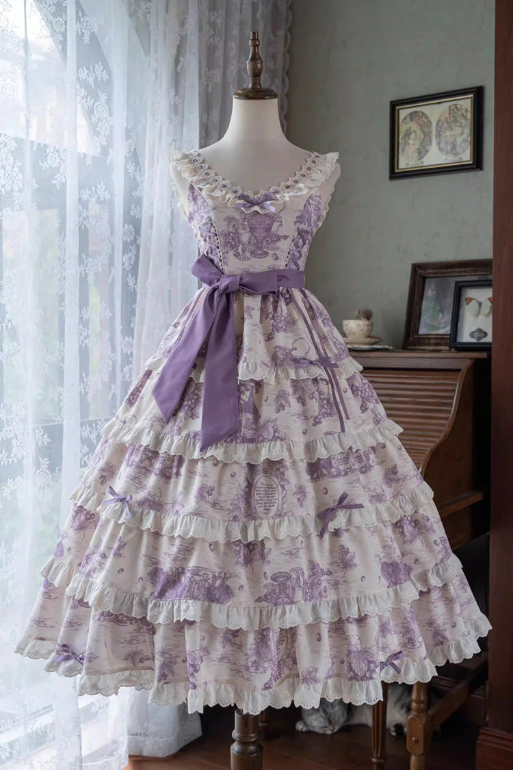 Lolita JSK Dress - Grape Moon Almanac, Purple, Layered, Adjustable, Sweet Style - additional product view 2