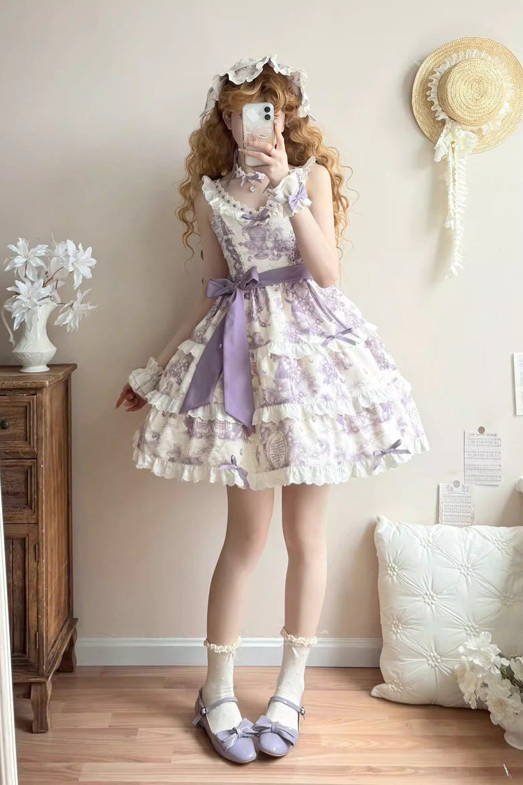 Lolita JSK Dress - Grape Moon Almanac, Purple, Layered, Adjustable, Sweet Style - additional product view 5