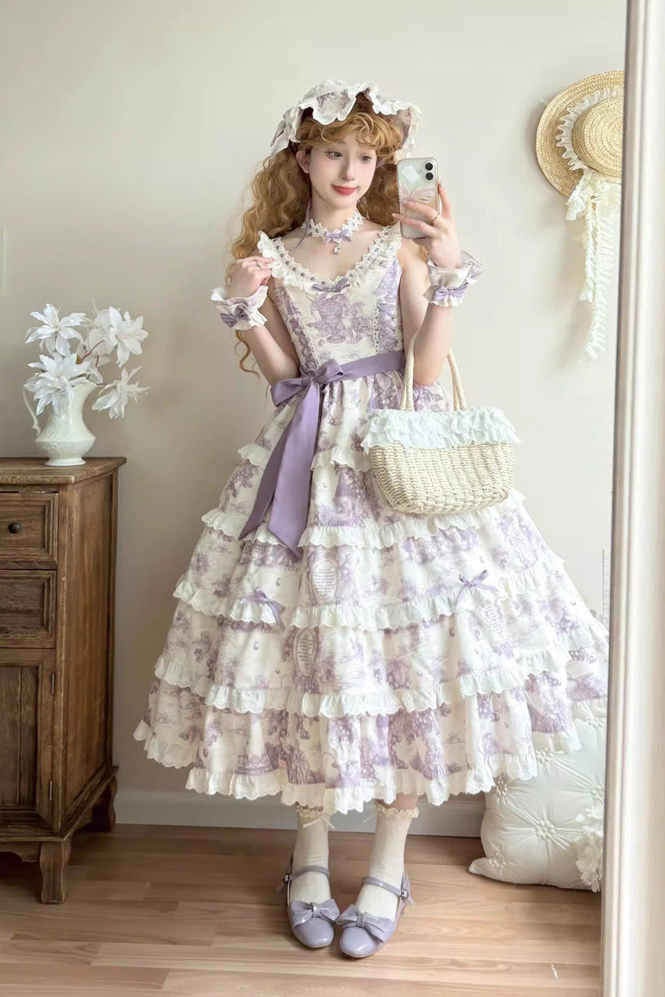 Lolita JSK Dress - Grape Moon Almanac, Purple, Layered, Adjustable, Sweet Style - additional product view 6