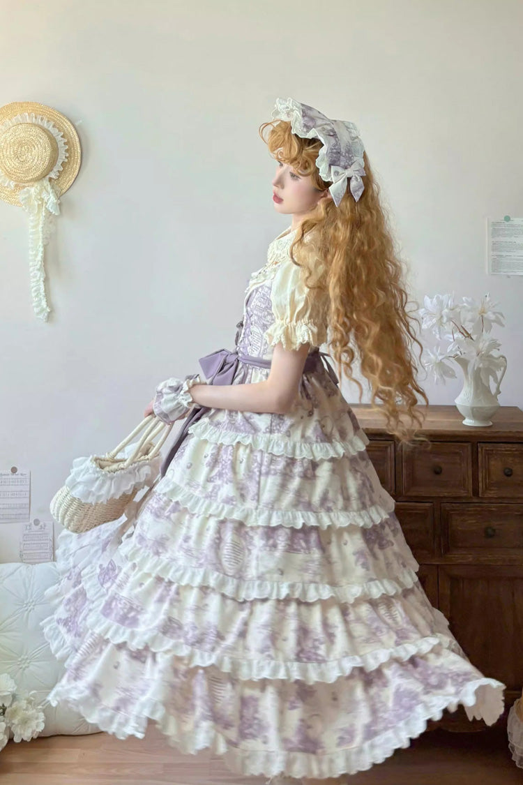 Lolita JSK Dress - Grape Moon Almanac, Purple, Layered, Adjustable, Sweet Style - additional product view 7