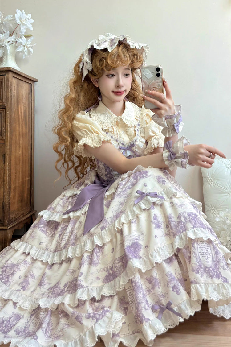 Lolita JSK Dress - Grape Moon Almanac, Purple, Layered, Adjustable, Sweet Style - additional product view 8