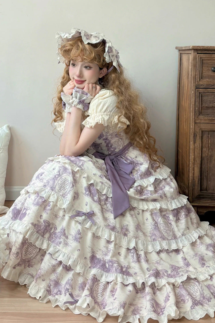 Lolita JSK Dress - Grape Moon Almanac, Purple, Layered, Adjustable, Sweet Style - additional product view 9