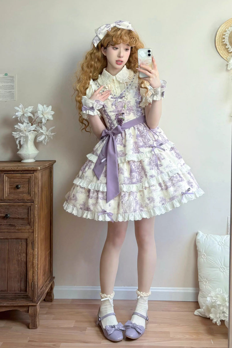 Lolita JSK Dress - Grape Moon Almanac, Purple, Layered, Adjustable, Sweet Style - additional product view 11