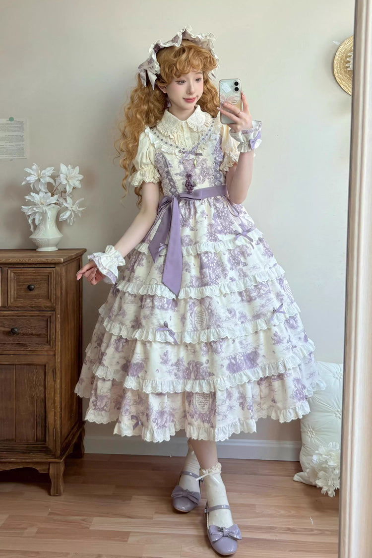Lolita JSK Dress - Grape Moon Almanac, Purple, Layered, Adjustable, Sweet Style - additional product view 12