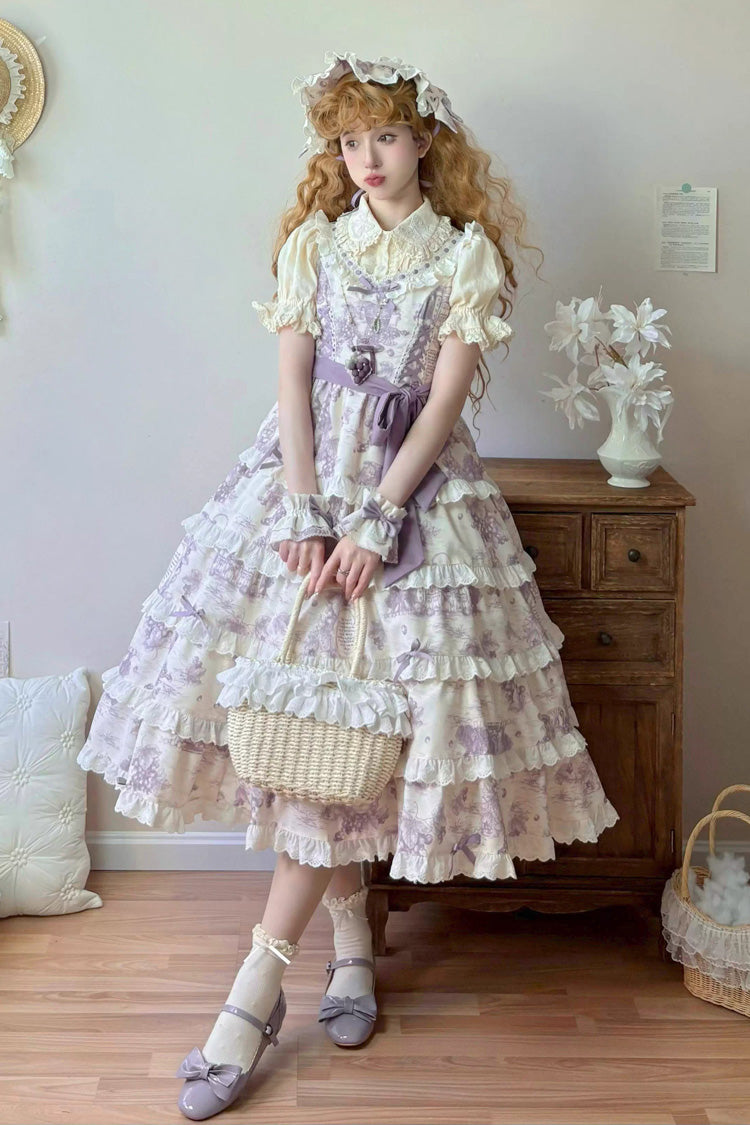 Lolita JSK Dress - Grape Moon Almanac, Purple, Layered, Adjustable, Sweet Style - additional product view 13