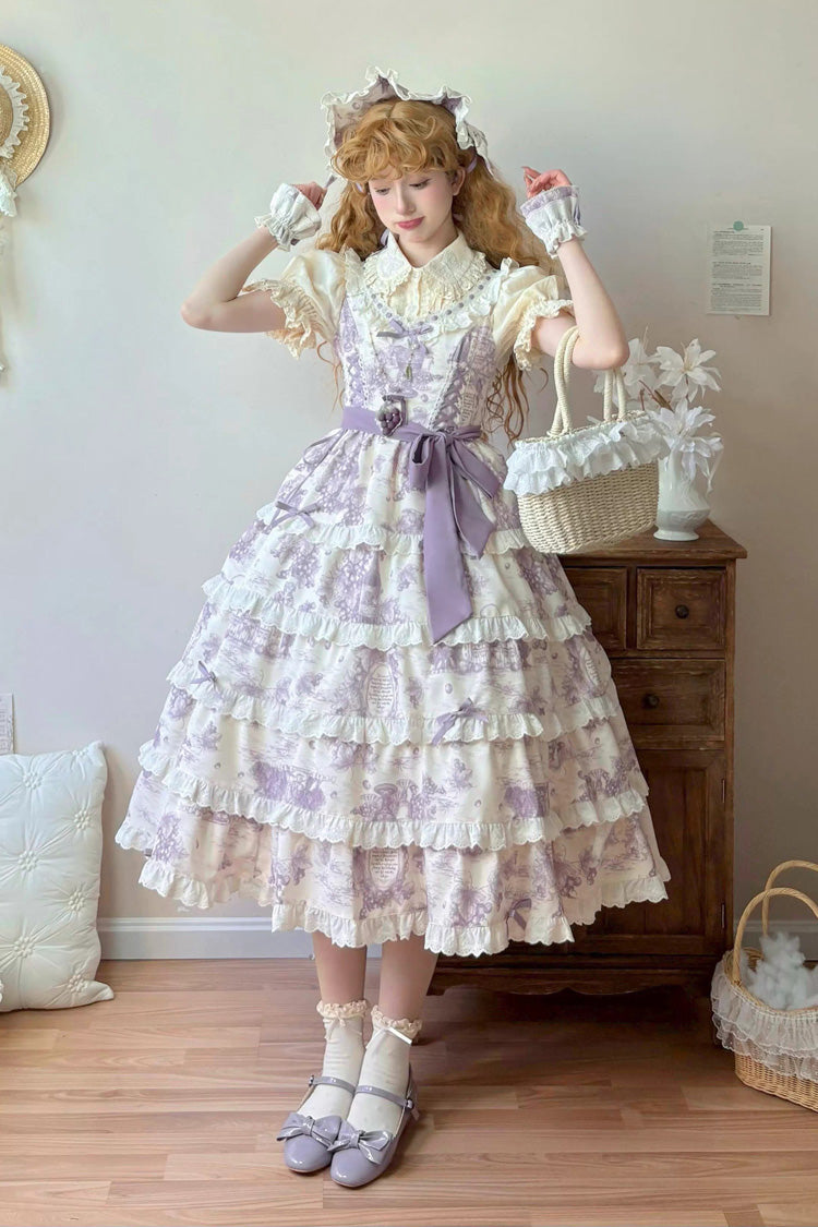 Lolita JSK Dress - Grape Moon Almanac, Purple, Layered, Adjustable, Sweet Style - main product image