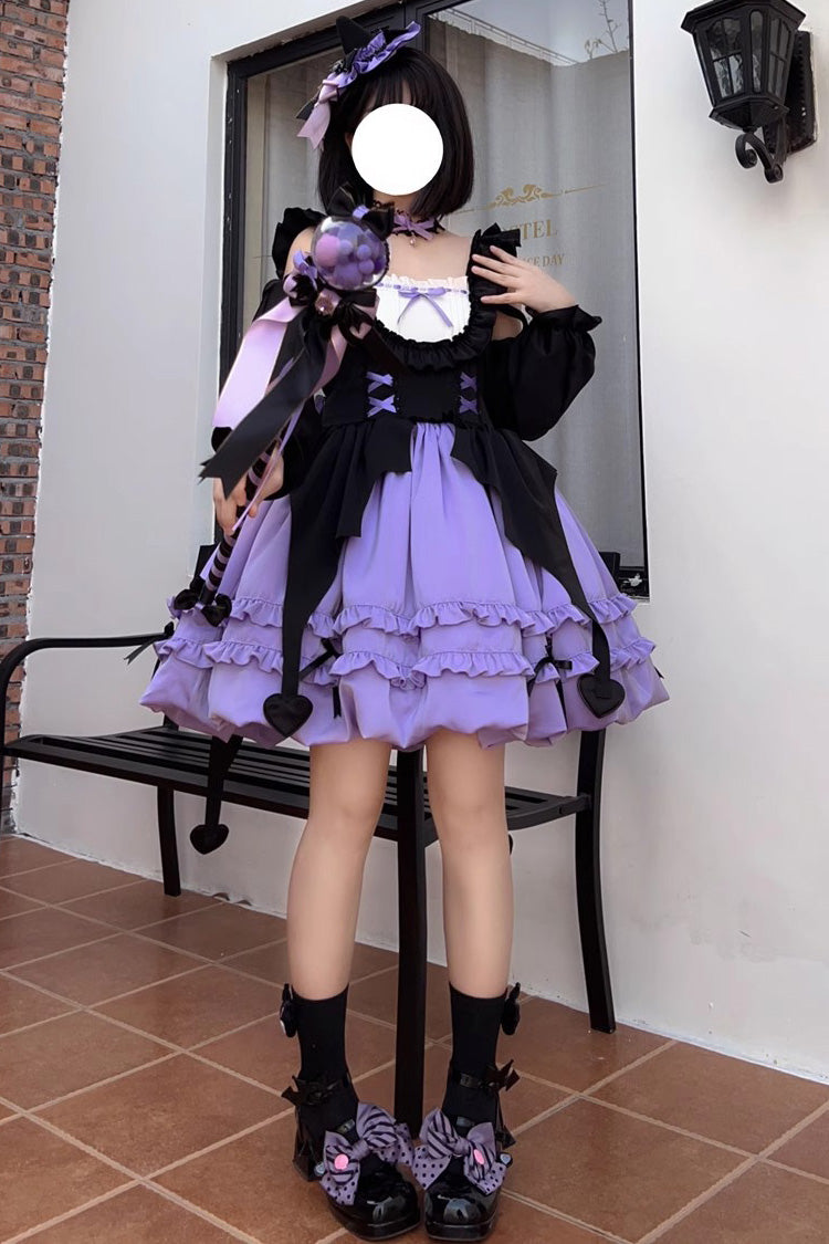 Lolita JSK Dress - Halloween Starry Night Witch, Purple, Ruffled, Sweet Style - main product image