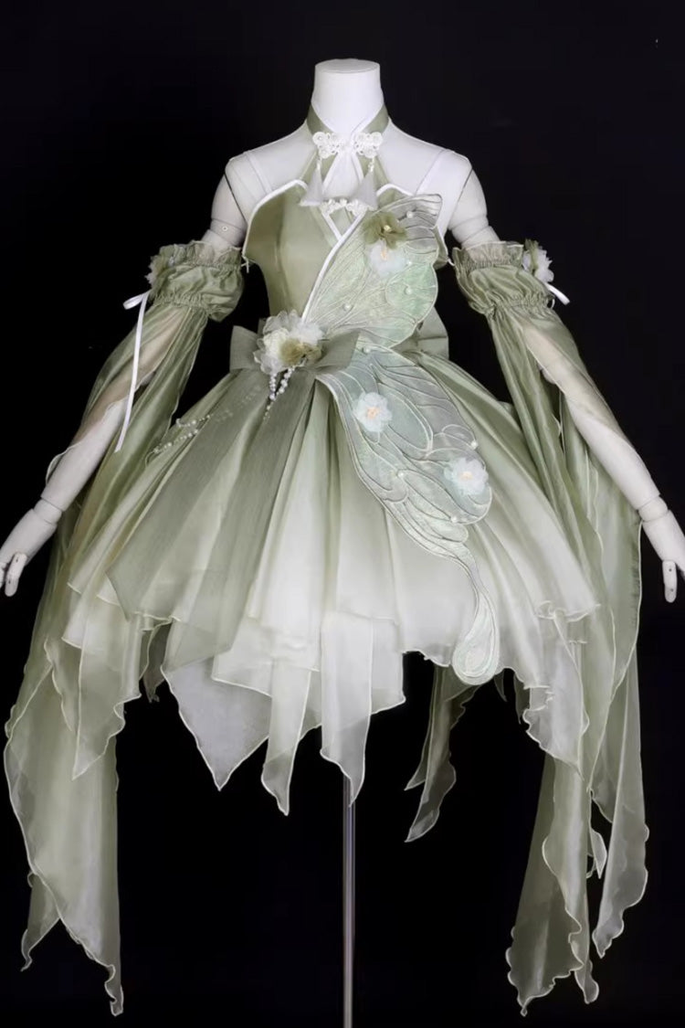 Lolita JSK Dress - Halterneck, Green, Bow Detail, Lace Trim, Sweet Style - additional product view 3