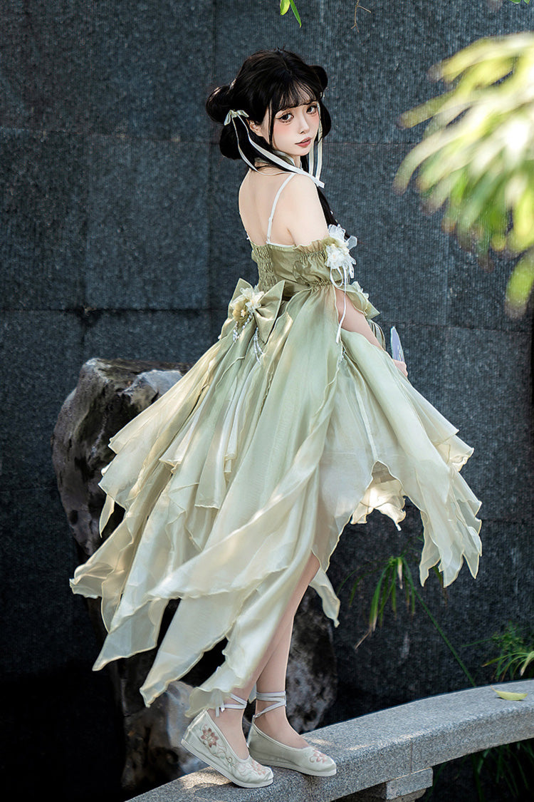 Lolita JSK Dress - Halterneck, Green, Bow Detail, Lace Trim, Sweet Style - additional product view 5