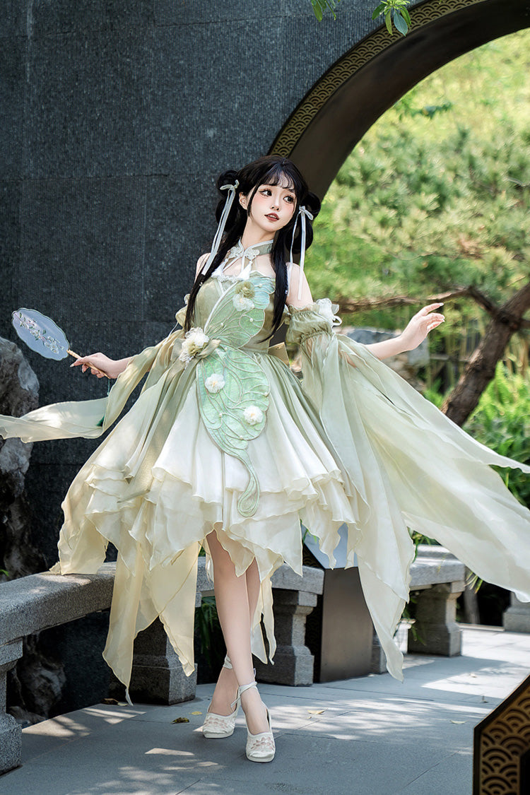 Lolita JSK Dress - Halterneck, Green, Bow Detail, Lace Trim, Sweet Style - additional product view 6