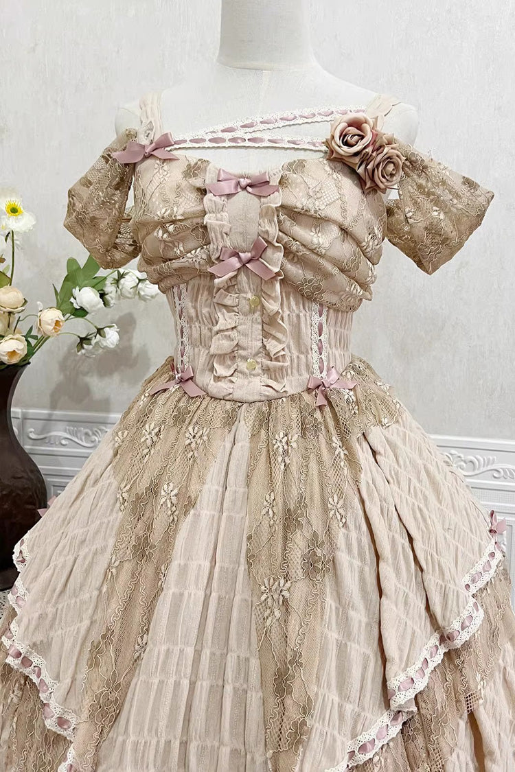 Lolita JSK Dress - High Waisted Print Irregular, Yellow, High Waist, Sweet Style, Printed - additional product view 7